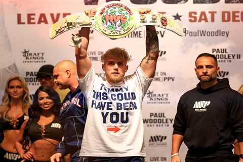 Jake Paul wears ‘this could have been you’ T-shirt in dig at Tommy Fury as YouTuber poses next to..