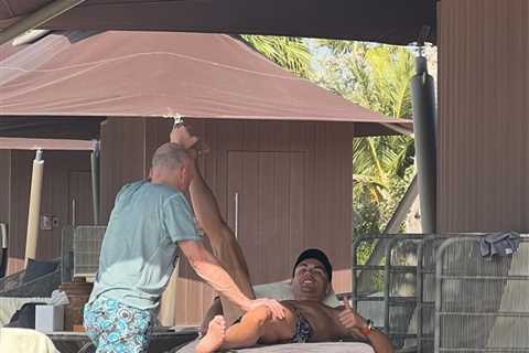 Man Utd star Cristiano Ronaldo enjoys massage on winter break before sipping from a coconut in just ..