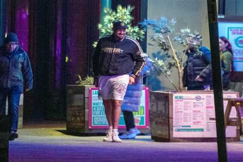 Tyson Fury braves freezing cold in Gypsy King SHORTS as he enjoys night out at Morecambe bowling..