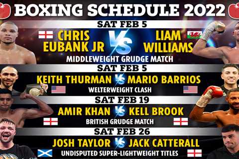 Boxing schedule 2022: Upcoming fights, fixture schedule including Eubank Jr vs Williams THIS..