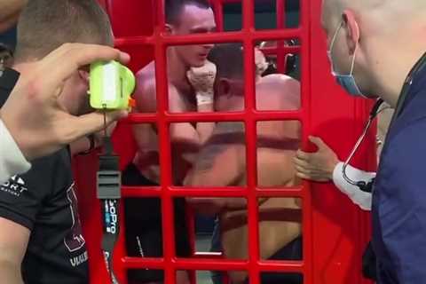 Watch brutal phone box boxing as fighters beat each other up inside iconic British booth in latest..