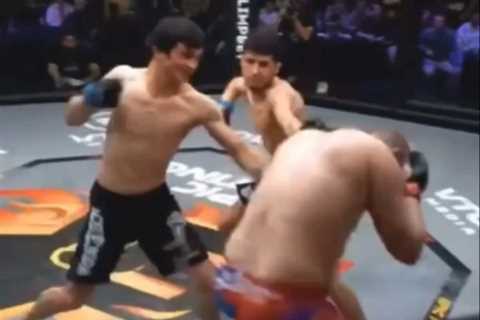 Shocking moment mass brawl erupts after masked men climb into MMA cage during controversial..