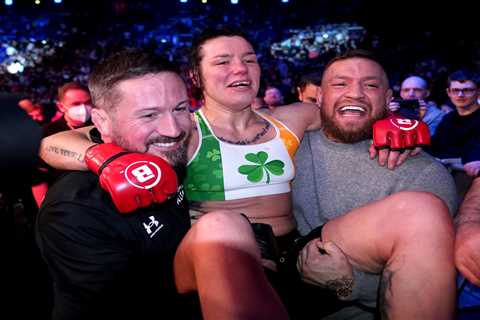 Watch as Conor McGregor helps injured Sinead Kavanagh to the back after her sensational win at..