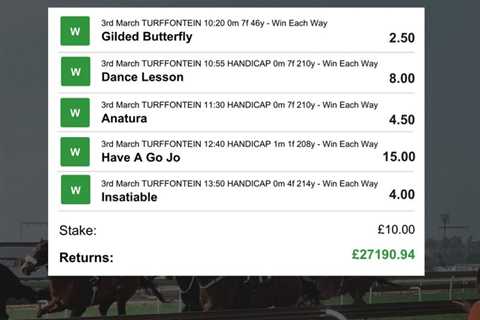 Punter wins £27,190 from a £5 each way bet with Cheltenham around the corner