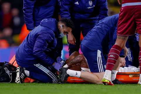 Leeds star Junior Firpo stretchered off and given oxygen after suffering injury in defeat to Aston..