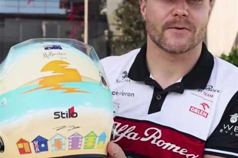 Romantic F1 star Valtteri Bottas reveals new helmet in honour of Aussie girlfriend Tiffany Cromwell ..