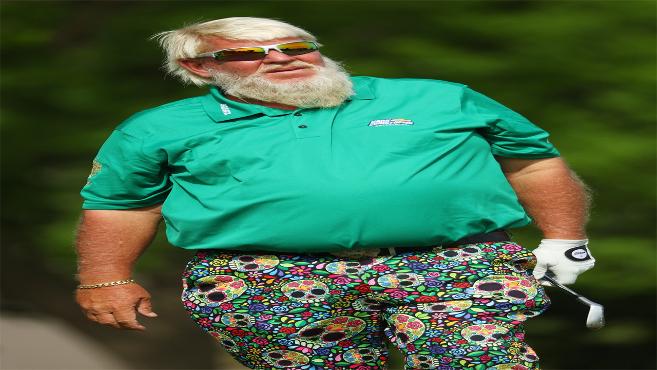 Golf fans react to John Daly’s crazy USPGA outfit as 1991 champ sports huge beard and floral SKULL pants