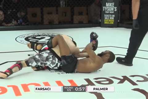Horrific moment MMA fighter Farsaci has shoulder ripped out of socket and writhes in agony after..