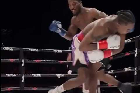 Watch boxing legend Evander Holyfield’s son Evan get brutally knocked out by electrician Jurmain..