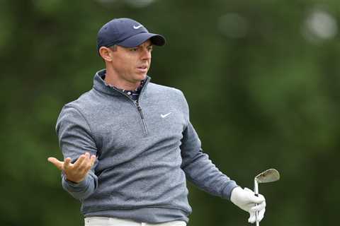 Rory McIlroy’s hopes of ending eight-year wait for a Major suffer body blow after two awful holes..