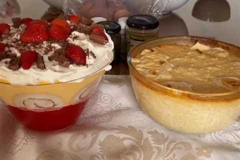 Paris Fury treats husband Tyson to a giant trifle and rice pudding for Father’s Day as boxer enjoys ..