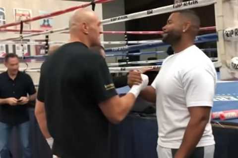 Watch Tyson Fury confront ‘speechless’ Christopher Lovejoy in gym after rival claimed he would KO..