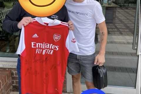New Arsenal signing Fabio Vieira appears to be INJURED already as he’s pictured wearing protective..