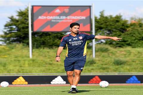 Watch Mikel Arteta show he’s still got it with stunning skill and assist after joining in with..