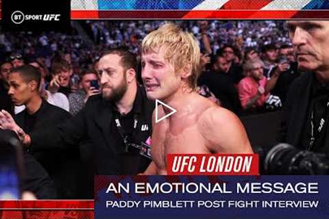 A powerful message from Paddy the Baddy  Pimblett v Leavitt  UFC London Post Fight Interview