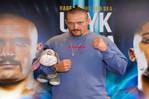 Why is Oleksandr Usyk carrying a stuffed toy donkey into the ring against Anthony Joshua?