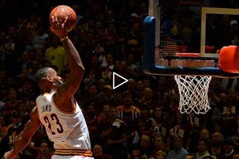 Lebron James Breaks the Glass with his Dunk!!