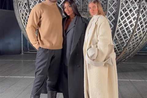 Anthony Joshua hugs ‘world’s sexiest athlete’ Alica Schmidt and Naomi Campbell at Milan Fashion Week