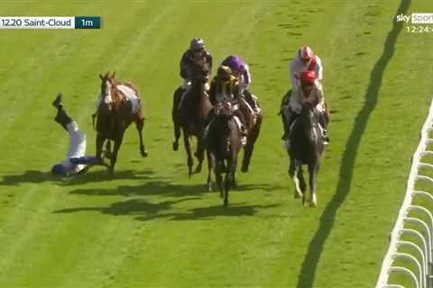 Watch sickening moment jockey Christophe Soumillon pushes Rossa Ryan off horse at Saint-Cloud..