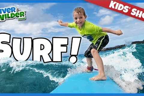 Kids get SURFING lessons in HAWAII | River and Wilder Show