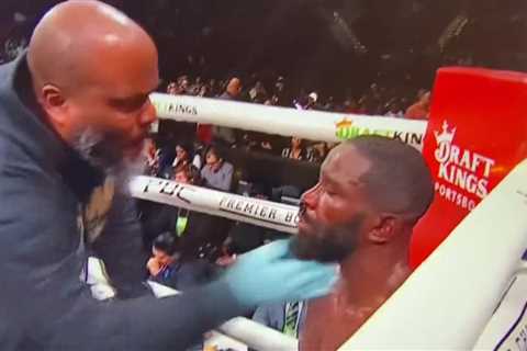 Watch boxer Demond Nicholson get repeatedly SLAPPED in corner by coach during heavy points loss to..