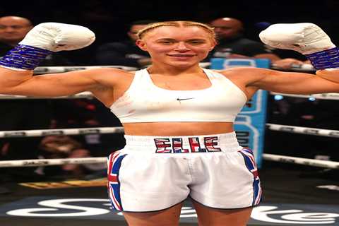 Elle Brooke celebrates with pal Ebanie Bridges after OnlyFans star turned boxer brutally KOs Faith..