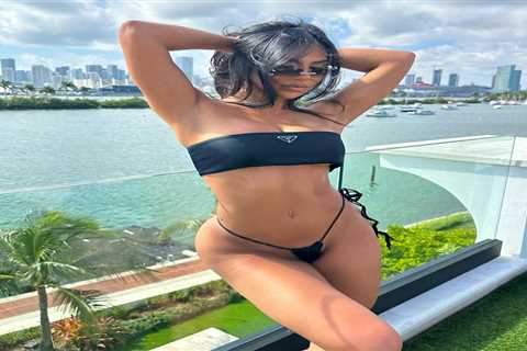 Floyd Mayweather’s ex-girlfriend Gallienne Nabila looks sensational in tiny black bikini and crop..