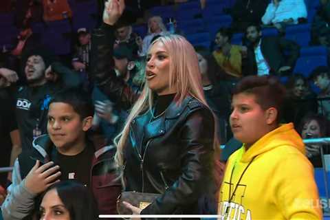 WWE superstar Dana Brooke cheers on boxer husband at ringside during London fight night