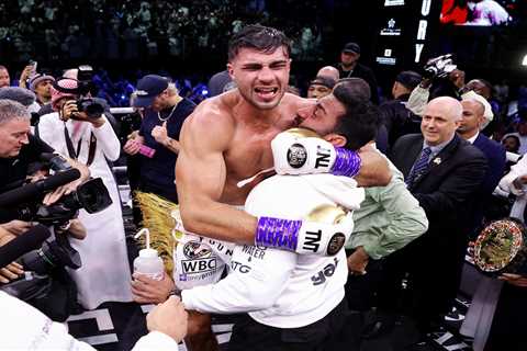 Tommy Fury breaks down in tears as he survives knockdown to win controversial split decision..