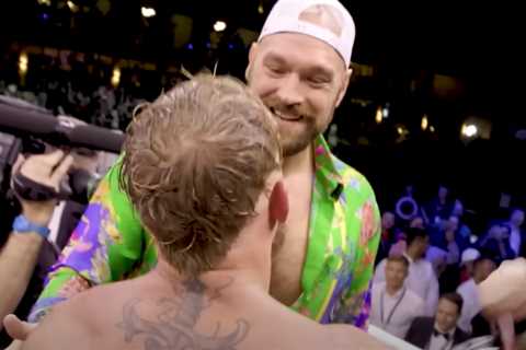 New footage reveals what Tyson Fury said to Jake Paul in immediate aftermath of fight with Tommy..