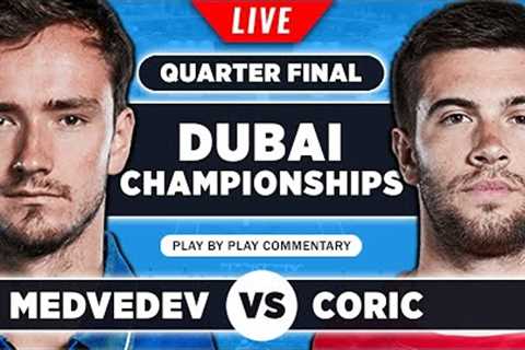 MEDVEDEV vs CORIC | Dubai Championships 2023 Quarter Final | Live Tennis Play-by-Play