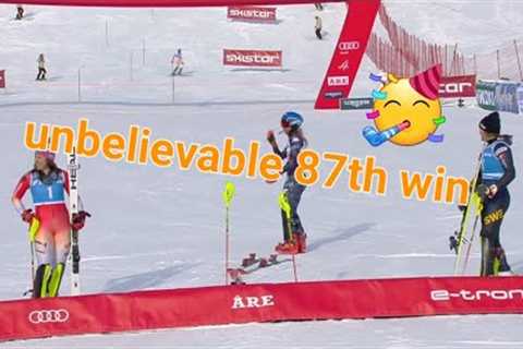 Ski Alpin Women''s Slalom Are 2.run - 87th Win for Mikaela Shiffrin History