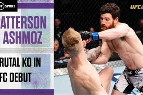 BRUTAL KO in UFC debut! Yanal Ashmoz blasts through Sam Patterson  #UFC286 fight highlights