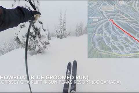 skiing SHOWBOAT (blue groomer) at SUN PEAKS BC (full run POV)