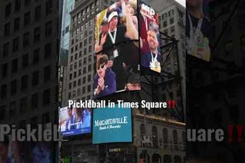 Pickleball in Times Square. Wild how far it has come 👀 #pickleball #majorleaguepickleball #nyc