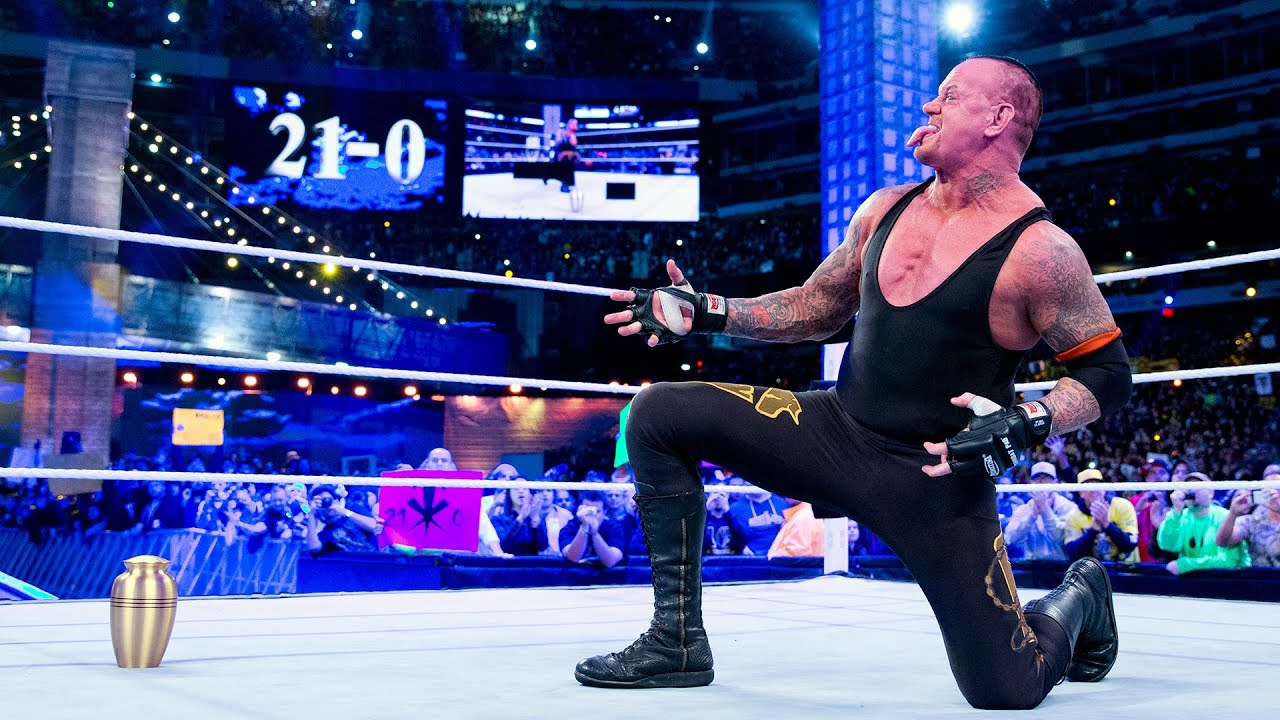 What was The Undertaker’s record at WrestleMania and who did he beat? WWE icon’s legendary streak..