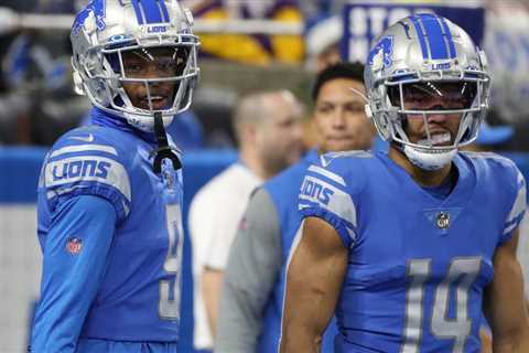 Lions WR Jameson Williams seen offseason training with Amon-Ra St. Brown