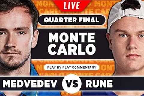 MEDVEDEV vs RUNE | Monte Carlo Masters 2023 Quarter Final | Live Tennis Play-by-Play Stream