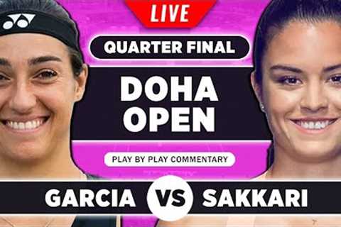 GARCIA vs SAKKARI | Qatar Open 2023 Quarter Final | Live Tennis Play-by-Play Stream