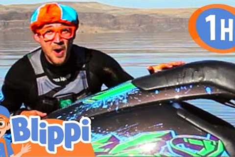 Blippi learns how to ride a JET SKI!!! | 1 HOUR OF BLIPPI TOYS!