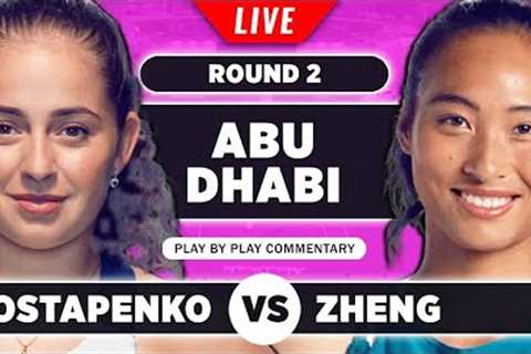 OSTAPENKO vs ZHENG | Abu Dhabi Open 2023 | Live Tennis Play-by-Play Stream