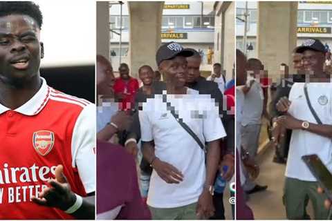 VIDEO: Arsenal Star Bukayo Saka Arrives in Nigeria Amid Great Reception From Fans
