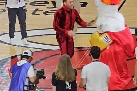 Watch Conor McGregor KO NBA mascot with vicious hook as fans joke UFC legend was ‘imagining it’s..