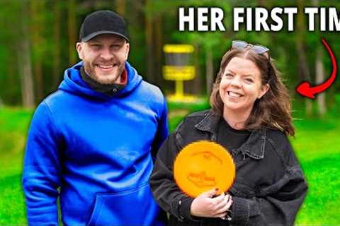 Her First Time Playing Disc Golf