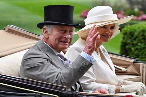 King Charles beams with Camilla by his side as Royals arrive at Ascot