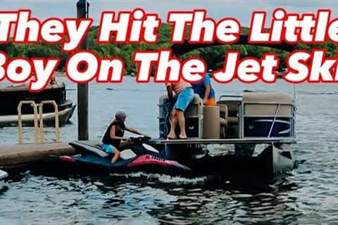 Pontoon Hits And Pushes A Little Boy On A Jet Ski! Watch!