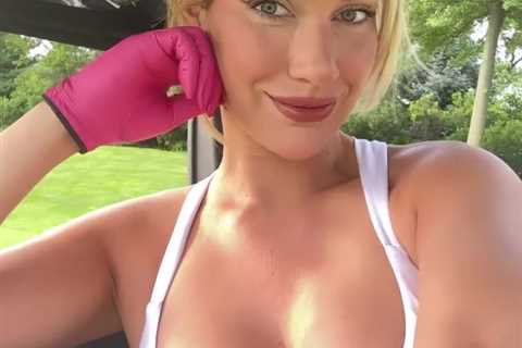 Paige Spiranac puts on busty display on way to golf course before leaving players stunned with..