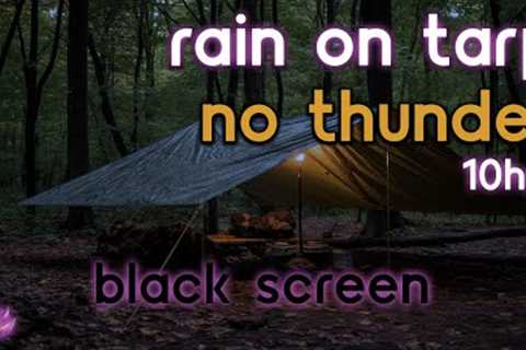 [Black Screen] Rain on Tarp | Rain Ambience No Thunder | Rain Sounds for Sleeping