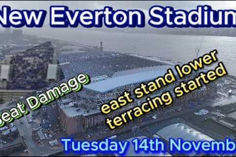 New Everton Stadium Bramley Moore Dock - Storm Debbie Damage - 12th November - latest progress #efc