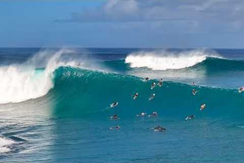 PIPELINE GOES PSYCHO YESTERDAY CRAZY WIPEOUTS & HUGE BARRELS